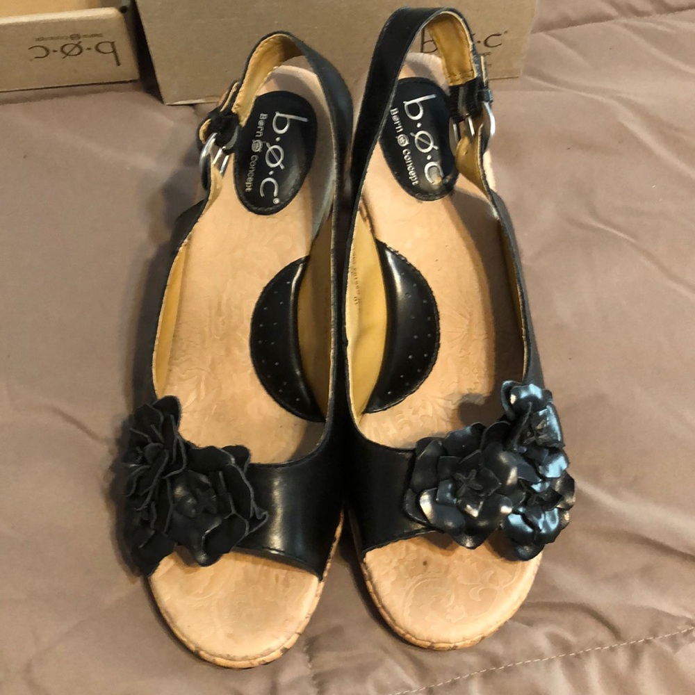 Black wedges. Worn once